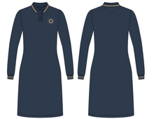  ISSI 4th -8th grade Girls Polo dress gold pipping with gold  logo (long Sleeve)