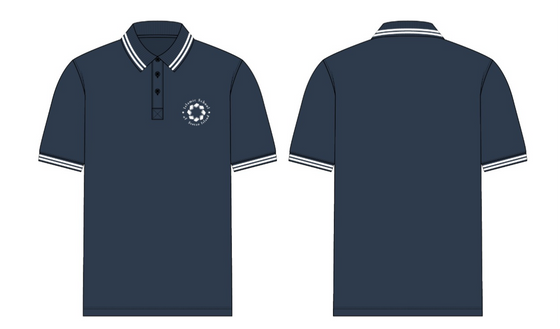 ISSI 3yr-3rd grade Boys Polo Shirt white pipping with white Logo (Short Sleeve)