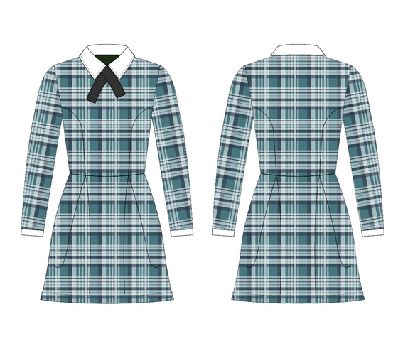 AYA Elementary Girls Dress (long sleeve) (PLAID)