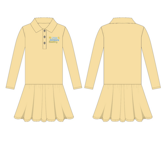 girls long sleeve polo dress Girls Black & Gold Striped Polo Dress Long Sleeve Youth XL