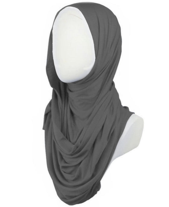 AL-NOOR SCHOOL 6TH-8TH GIRLS HIJAB (dark grey) JERSEY MATERIAL
