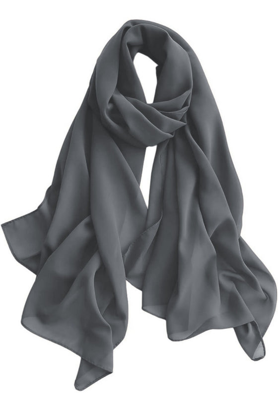 AL-NOOR SCHOOL 6TH-8TH GIRLS HIJAB (dark grey) CHIFFON MATERIAL