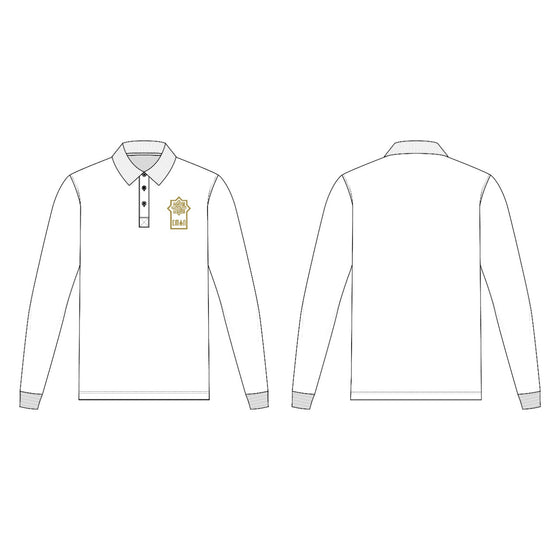 EMAN School White Polo Shirt - long Sleeve