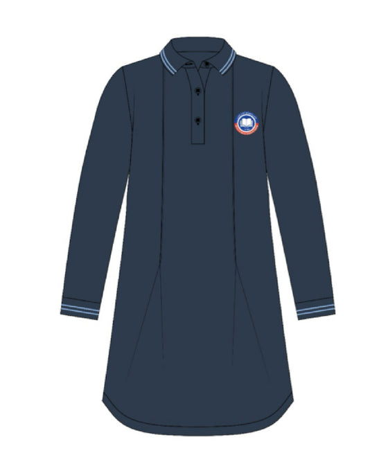 HQA GIRLS Polo Dress - NAVY BLUE (LONG SLEEVE)