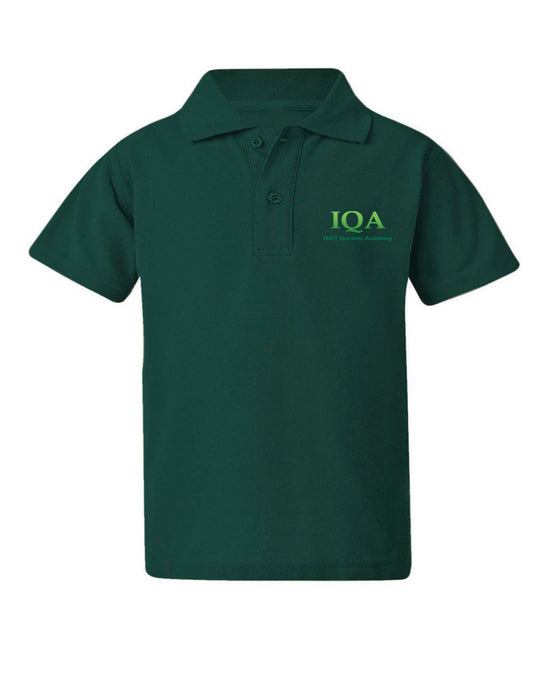 IQA Boys Elementary Polo short sleeve Shirt - Hunter Green