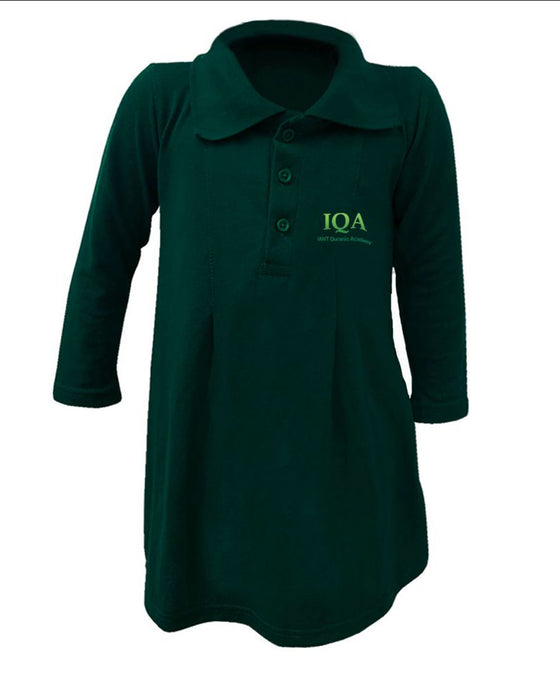 IQA Girls Elementary Polo Dress Hunter Green