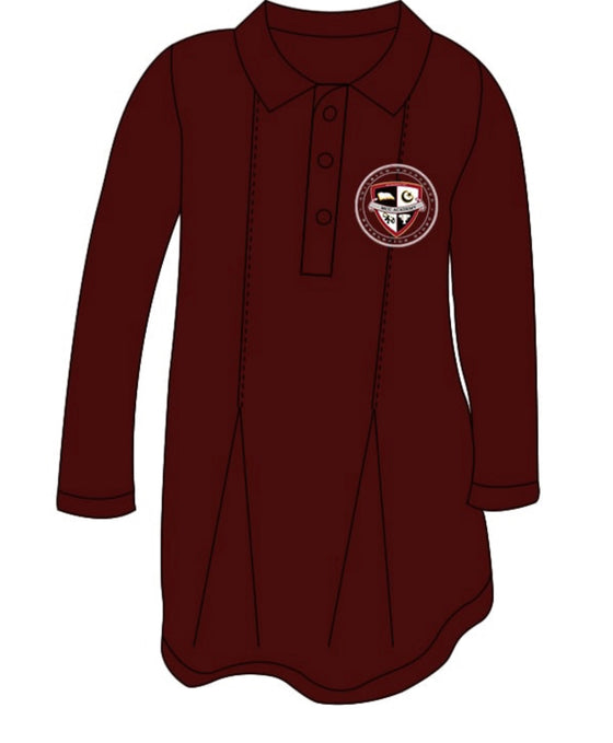 MCC Elementary Girls Polo Dress (long sleeve) (Maroon)