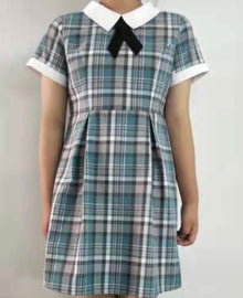  AYA Elementary Girls Dress (short sleeve) (PLAID)