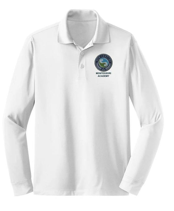 NCMA Middle School Unisex Polo Shirt  Long Sleeve (White)